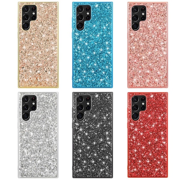 Glitter Samsung Galaxy S22 Ultra skal - Rosa Rosa