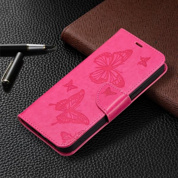 Butterfly Samsung Galaxy S24 nahkakotelo - Pinkki Pink