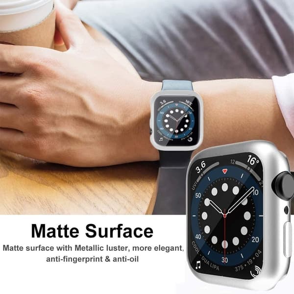 Apple Watch Series 3 / 2 / 1 42mm Soft flexible Case with Screen Protector Electroplated Watch Cover - Silver Transparent