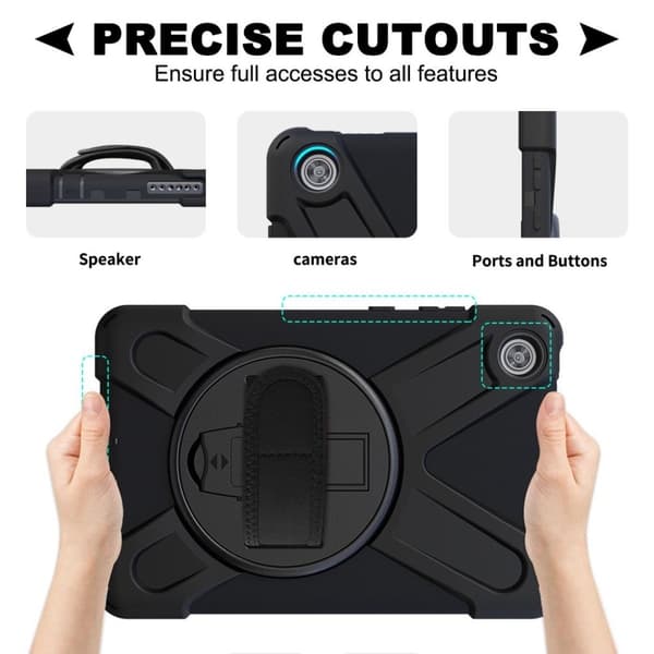 Silikon Etui med A 360°-sving til Lenovo Tab M8 - Svart Black