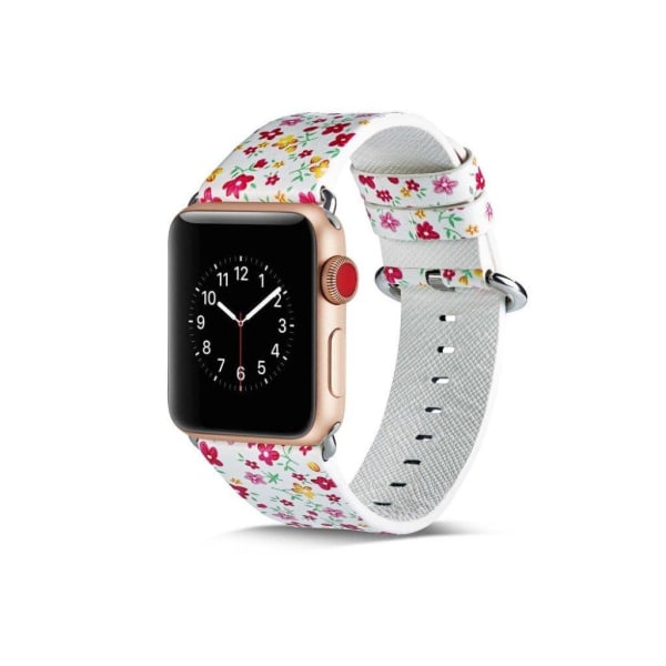 Apple Watch Series 4 40mm erstatnings urrem i læder med mønster - Stil E Multicolor