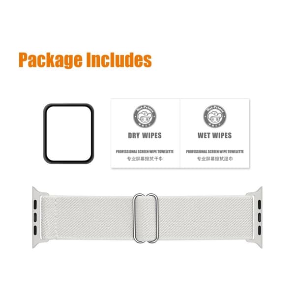 ENKAY Apple Watch 44mm elastinen kellohihna + näytönsuoja - Tummansininen Blue