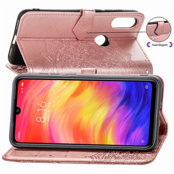 Mandala Xiaomi Redmi Note 7 / Note 7 Pro / Note 7S Flip fodral - Rosa guld Rosa