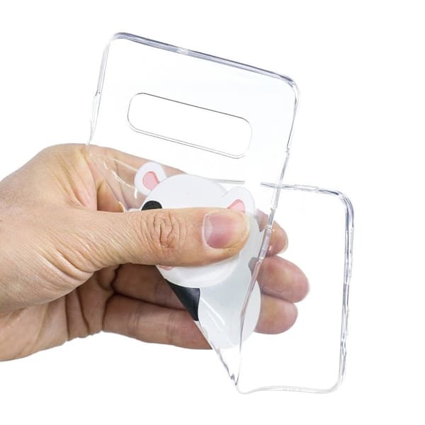 Samsung Galaxy s10 Plus Mønstret Etui - Panda Som Holder En Flaske Multicolor