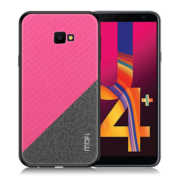 MOFI Samsung Galaxy J4 Plus (2018) honor series hybridfodral i läder - Ros Rosa