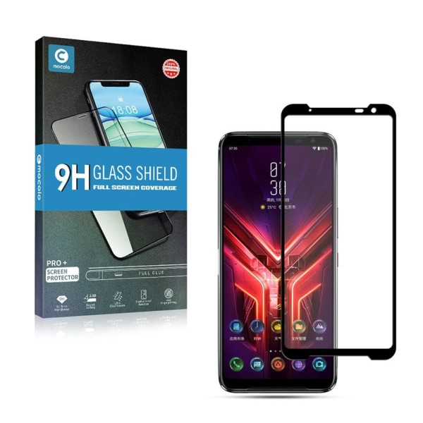 MOCOLO HD Asus ROG Phone 3 skærmbeskytter i hærdet glas - Sort Udgave Transparent