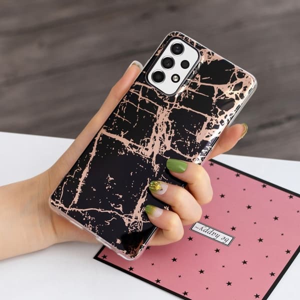 Marble Samsung Galaxy A33 5G Etui - Svart / Gull Black