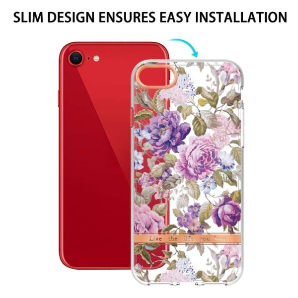 iPhone SE (2022)/SE (2020)/8/7 4,7 tommer YB IMD-8 Series Flower Purple