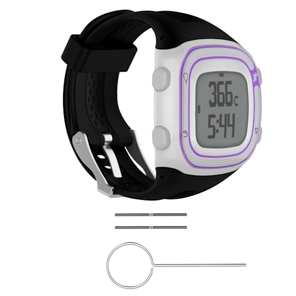 Garmin Forerunner 10 Enfärgat silikon klockband - Svart Svart