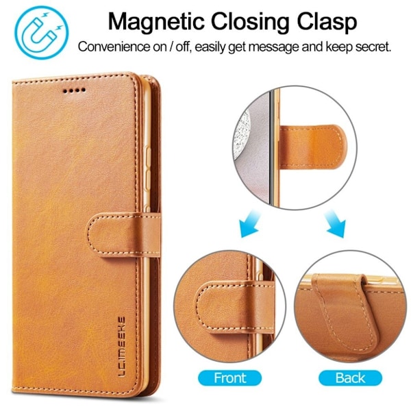 LC.IMEEKE Samsung Galaxy A42 5G flip case - Ruskea Brown