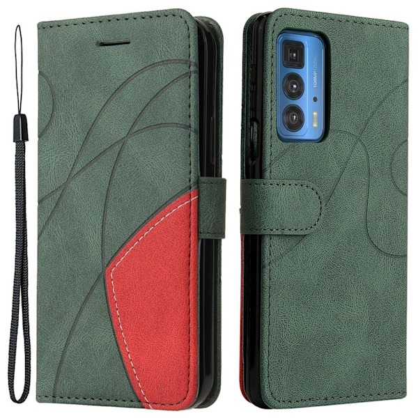 Tekstureret Læder Etui med Strop TilMotorola Edge 20 Pro - Grøn Green