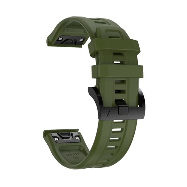 Ensfarvet silikone-urrem til Garmin-ur - Militærgrøn Green