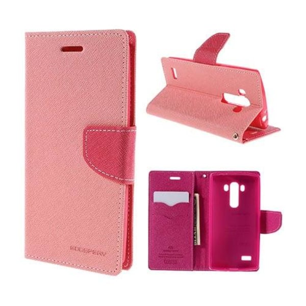 Mercury læder-etui med kortholder til LG G4s - Pink Pink