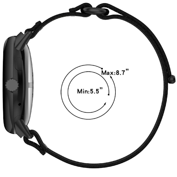 Google Pixel Watch 3 45 mm armband Justerbar flätad nylon sportloop klockarmband - Blå + Grå Silvergrå