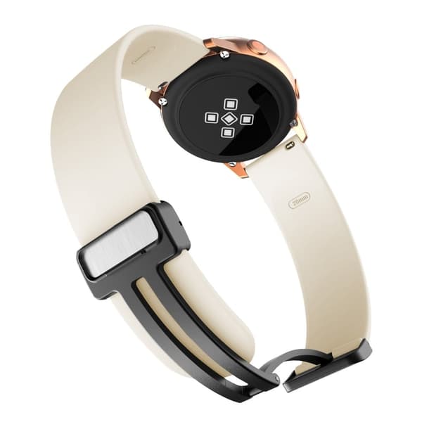 20 mm universellt silikonarmband med vikbart svart spänne - Stjärnljus Vit
