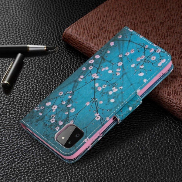 Wonderland Samsung Galaxy A22 5G flip etui - Blommeblomst Blue