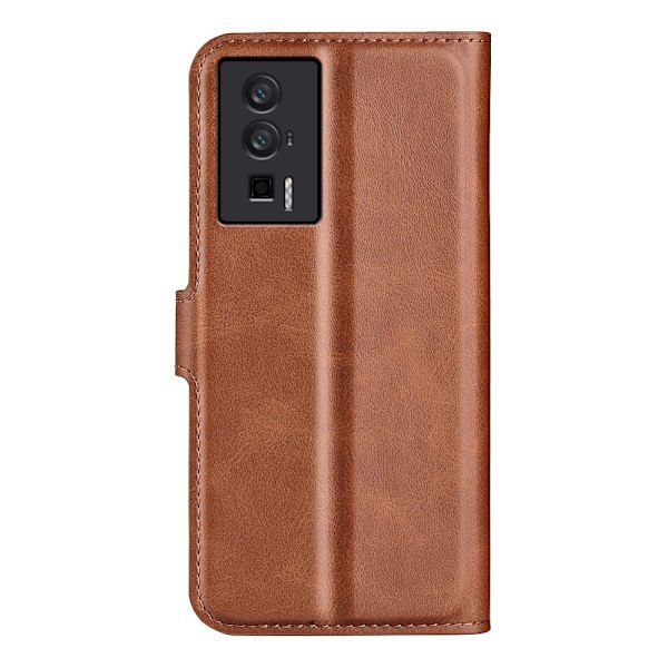 Hållbart konstläder Xiaomi Redmi K60 / Xiaomi Redmi K60 Pro fodral med plånbok - Brun Brun