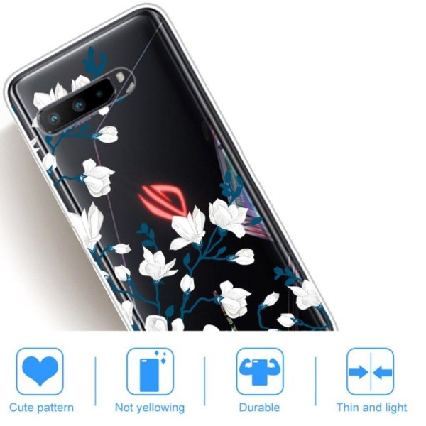 Deco Asus ROG Phone 3 skal - Vita Blommor Vit