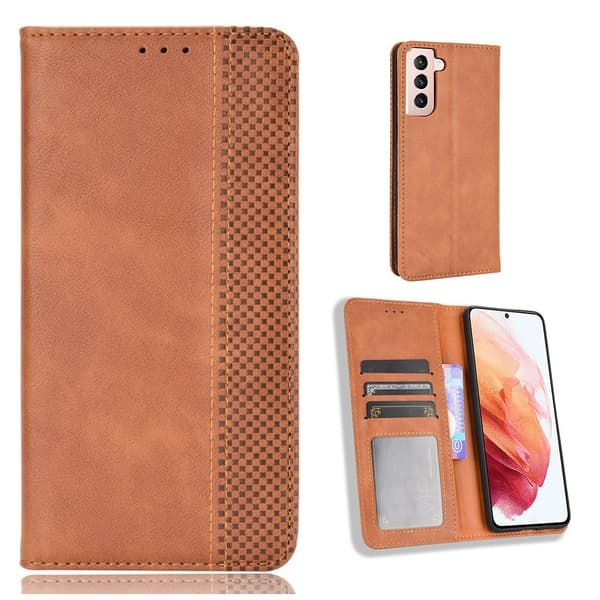 Bofink Vintage Samsung Galaxy S21 Lær Etui - Brun Brown