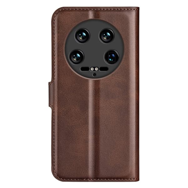 Hållbart konstläder Xiaomi 14 Ultra fodral med plånbok - Brun Brun