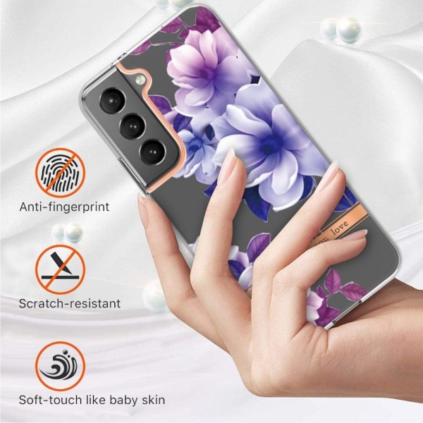 Super Slim og Holdbart Blødtcover til Samsung Galaxy S23 Plus - Hc004 Purple Begonia Purple
