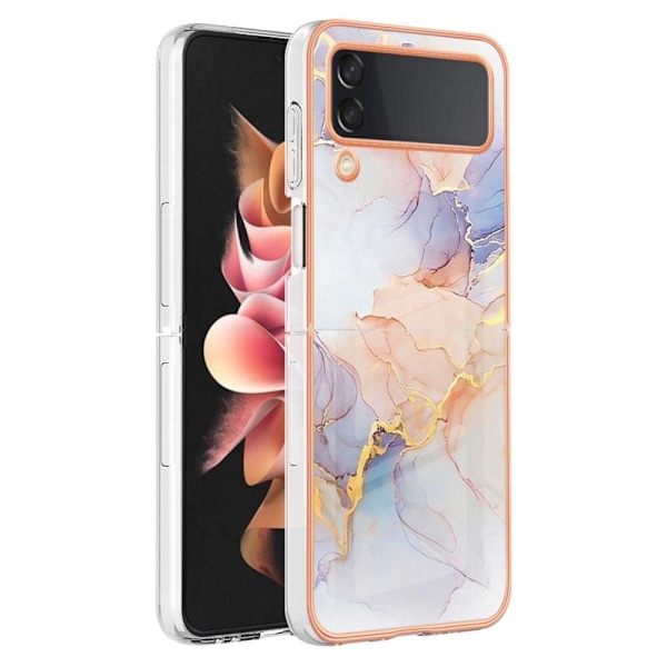 Marmormotiv Samsung Galaxy Z Flip4 skal - Milky Way Marmor Vit multifärg