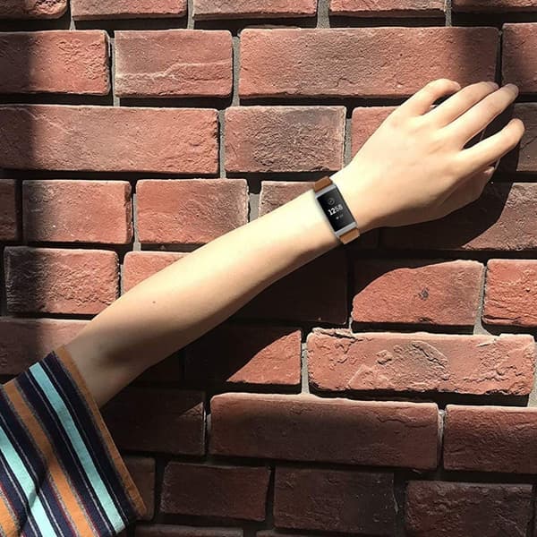 Fitbit Charge 4 / 3 urrem i ægte læder - Brun Brown