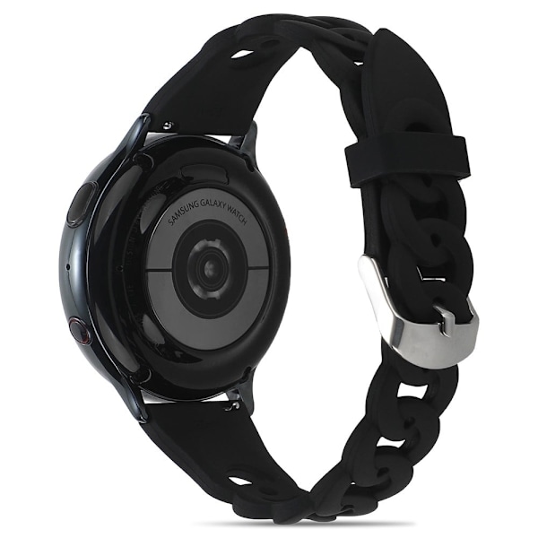 20 mm universal klockarmband i silikon med cool cirkeldesign - Svart Svart