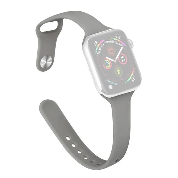 Apple Watch 41mm / 40mm / 38mm Slim Bands Håndledsrem - Mørkegrå Silver grey