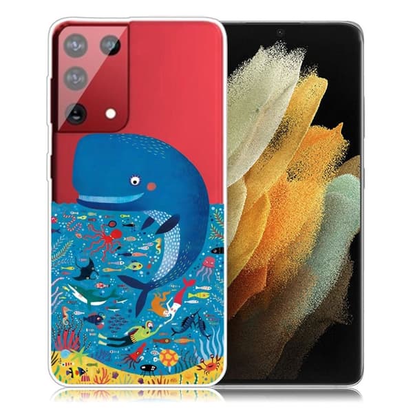 Deco Samsung Galaxy S21 Ultra etui - blå Whale Blue