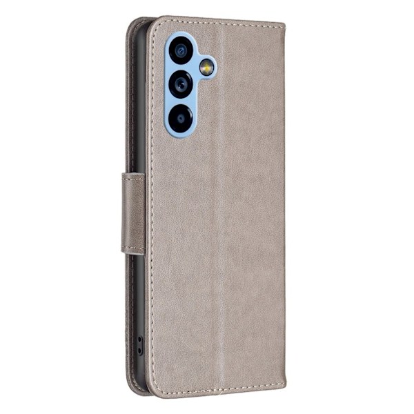 Butterfly läder Samsung Galaxy A54 fodral - Silver/Grå Silvergrå