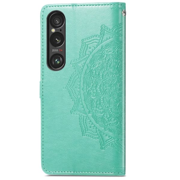 Mandala Sony Xperia 1 VI læderetui - Grøn Green