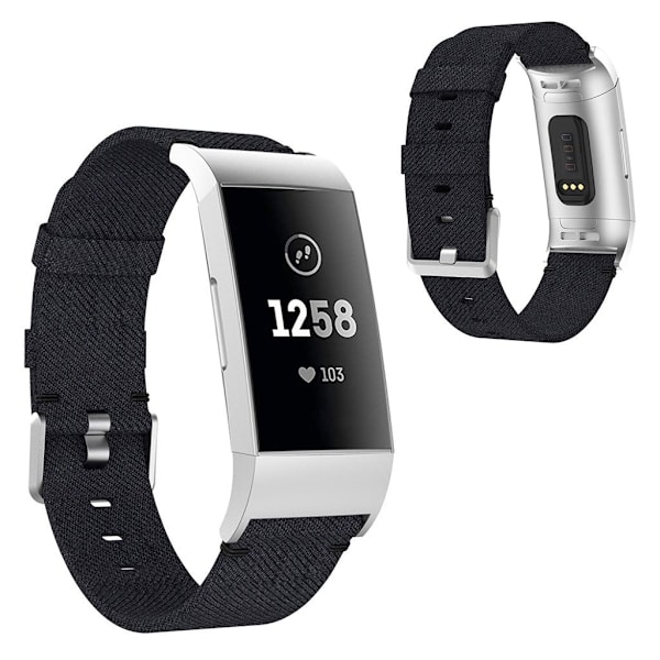Fitbit Charge 4 / 3 holdbar urrem - Sort Black