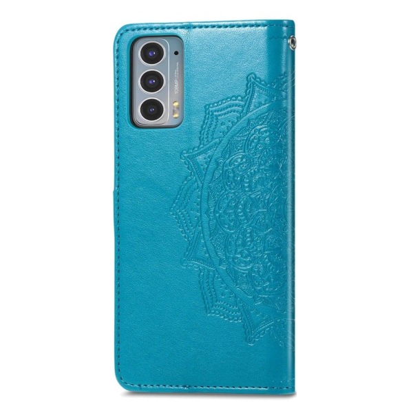 Mandala Motorola Edge 20 Läppäkotelo - Sininen Blue