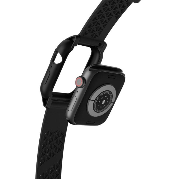 Apple Watch Series 5 44mm durable silicone watch band - Black Svart