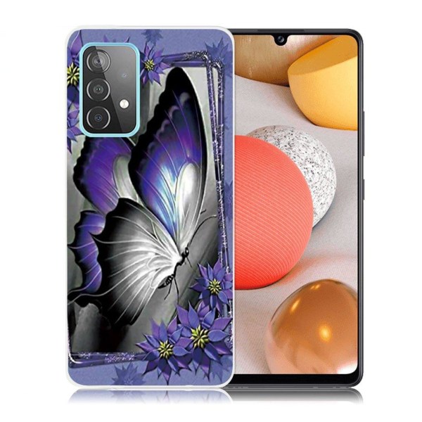 Butterfly läder Samsung Galaxy A52 5G fodral - Lila Lila