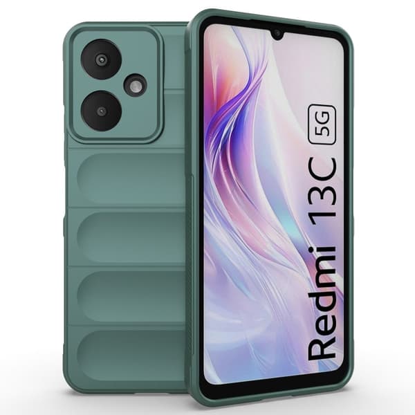 Mjukt greppformat Xiaomi Redmi 13C skal - Grön Grön