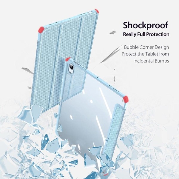 Tri-fold läderfodral för iPad Air (2022) / Air (2020) - Baby Blå Blå
