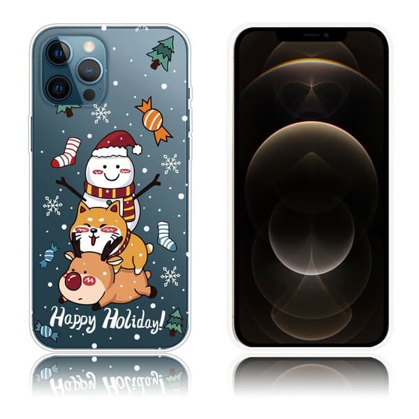 Fleksibelt bagcover til iPhone 12 Pro Max med julemønstertryk - Glædelig Jul Multicolor