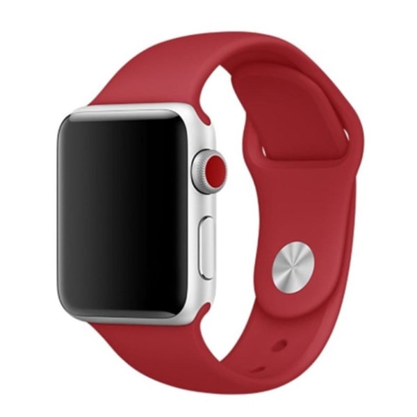 Apple Watch Series 4 44mm pehmeä silikoninen ranneke - Tummanpunainen Red