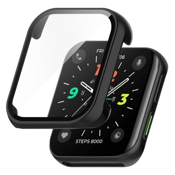 Oppo Watch 2 (46mm) cover with tempered glass - Black Svart