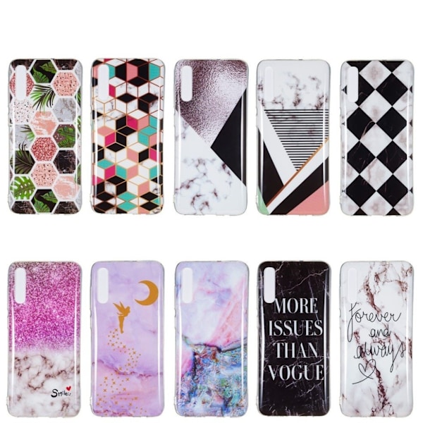 Marble design Samsung Galaxy A70 kotelot - Tyyli D Multicolor