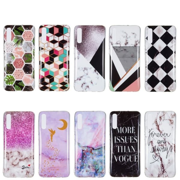 Samsung Galaxy A70 marble mønster case - stil D Multicolor