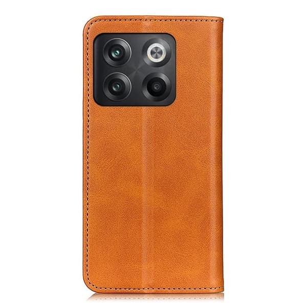 Flip Etui med Pung i Ekte Lær til OnePlus Ace Pro / 10t - Brun Brown