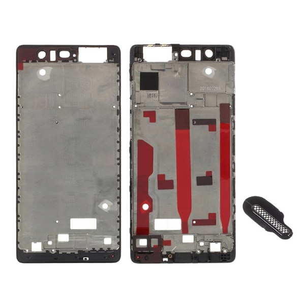 Huawei P9 OEM front housing frame plus ørestykke mesh reparation - Sort Black