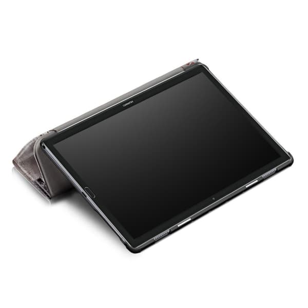 Huawei MediaPad M6 10.8 läderfodral med trefaldigt mönster - Retro Eiffeltorn multifärg
