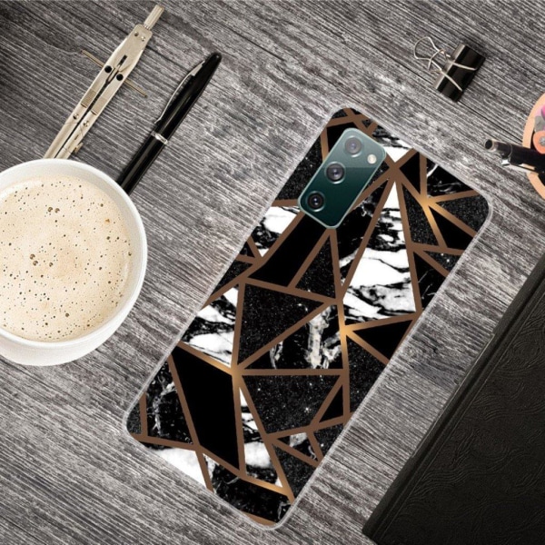 Marble design Samsung Galaxy S20 FE 5G / Samsung Galaxy S20 FE kotelot - Musta Laatta Palasia Black