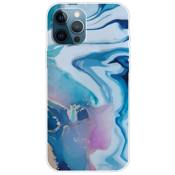 Marble design iPhone 14 Pro kotelot - Sininen Roiske Blue
