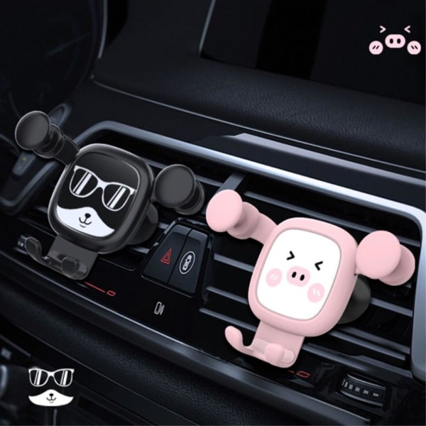 Universal creative cartoon style car phone holder - Cute Cat Pink
