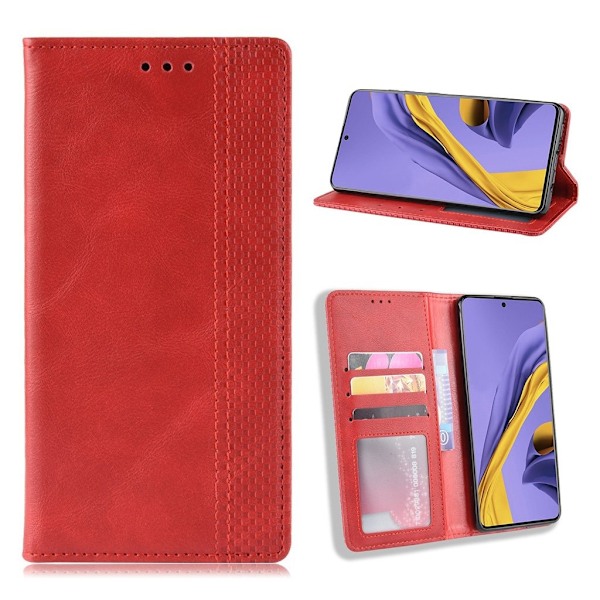 Bofink Vintage läder Samsung Galaxy A51 fodral - Röd Röd